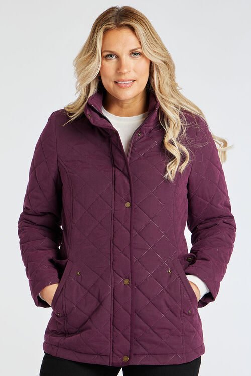 Bonmarche Plum Quilted Coat