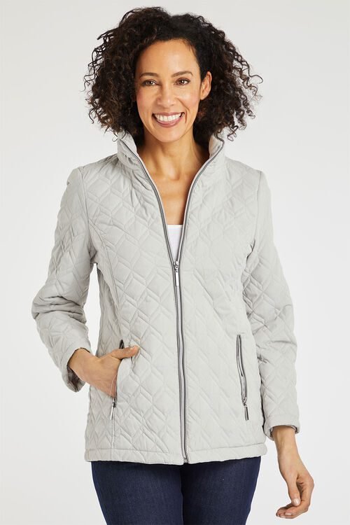 Short Moss Quilted Coat