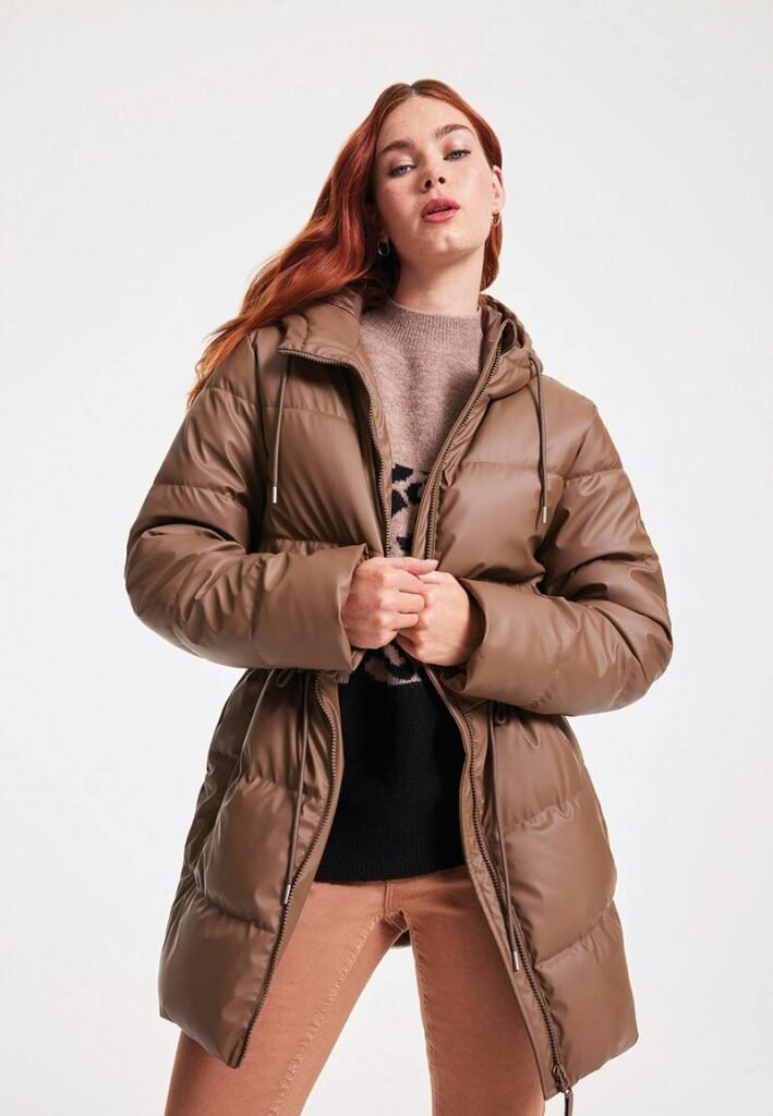 Women's Mocha Brown Puffer Coat. Best Affordable winter coats deals