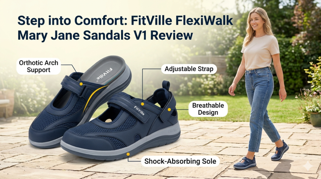 FitVille FlexiWalk Mary Jane Sandals V1 Comfort and Support for Every Step
