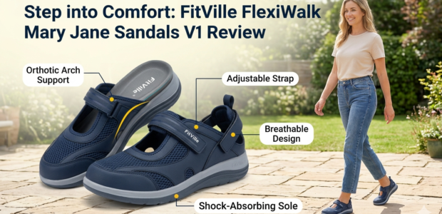 FitVille FlexiWalk Mary Jane Sandals V1 Comfort and Support for Every Step