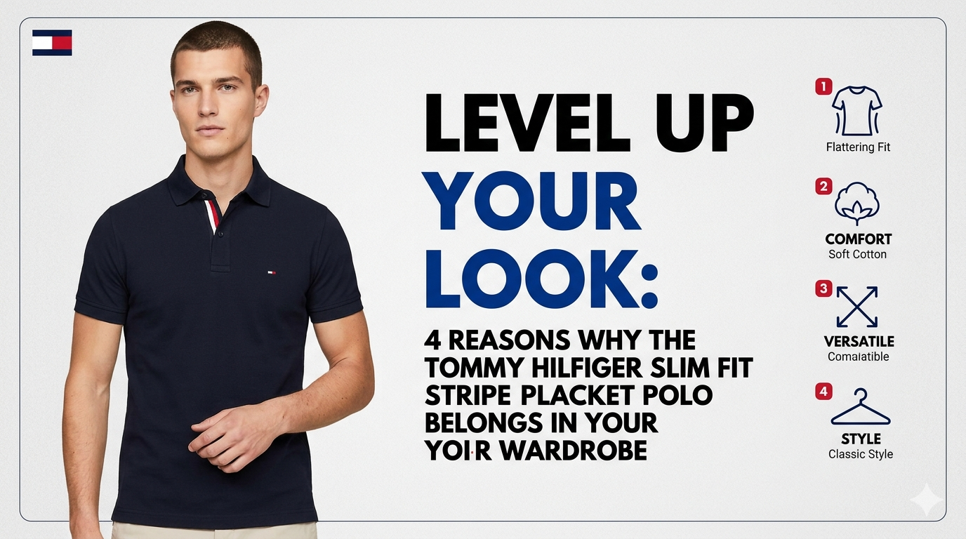 Level Up Your Look: 4 Reasons Why the Tommy Hilfiger Slim Fit Stripe Placket Polo Belongs in Your Wardrobe